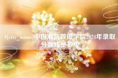 赤壁中国消防救援学院2024年录取分数线是多少