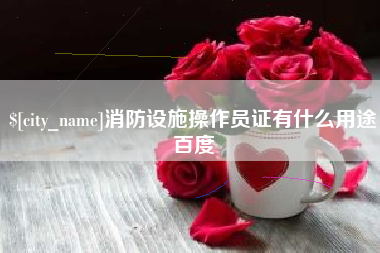赤壁消防设施操作员证有什么用途百度