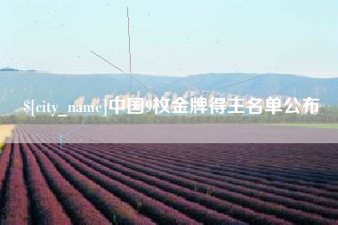 赤壁中国9枚金牌得主名单公布