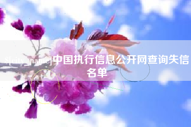 赤壁中国执行信息公开网查询失信名单
